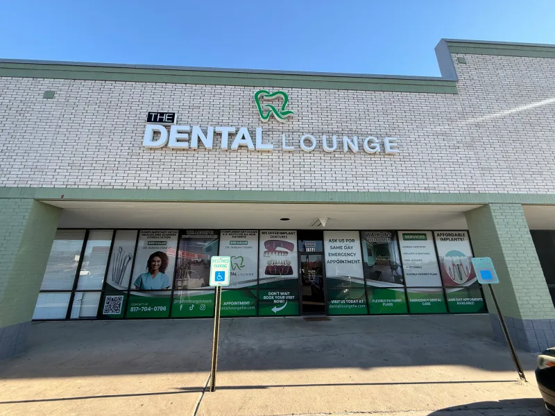 Dental clinic storefront with dimensional channel letters and full window graphics